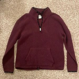 Burgundy/dark purple Sherpa half zip